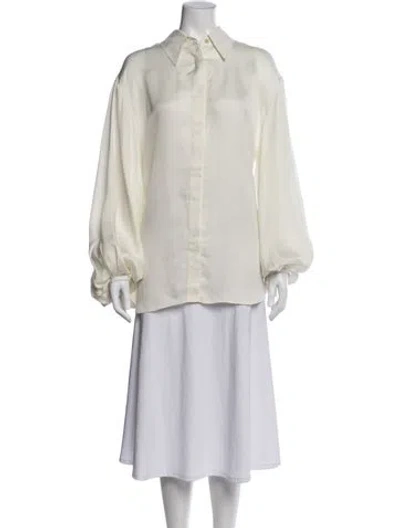 Pre-owned Khaite Long Sleeve Blouse In Neutral