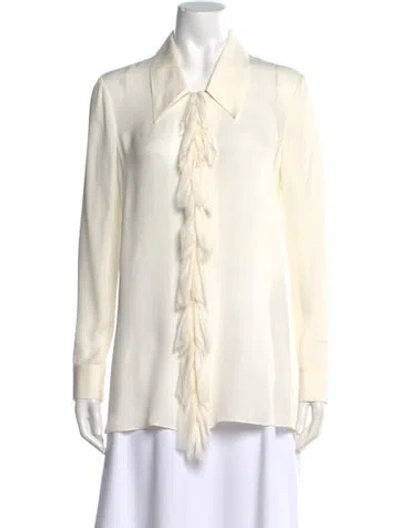 Pre-owned Khaite Long Sleeve Blouse In Neutral