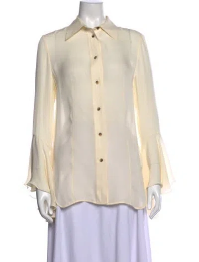 Pre-owned Khaite Long Sleeve Blouse In Neutrals