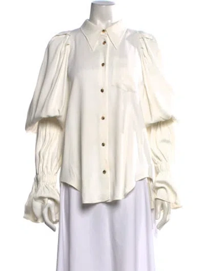 Pre-owned Khaite Long Sleeve Blouse In Neutrals