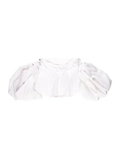 Pre-owned Khaite Long Sleeve Blouse In White