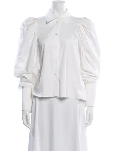 Pre-owned Khaite Long Sleeve Blouse In White