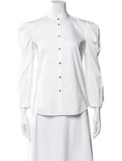 Pre-owned Khaite Long Sleeve Blouse In White