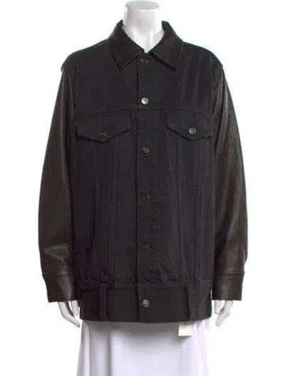 Pre-owned Khaite Long Sleeve Button-up Top In Burgundy