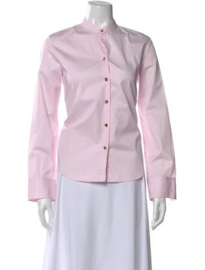 Pre-owned Khaite Long Sleeve Button-up Top In Pink