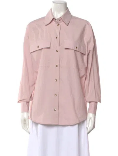 Pre-owned Khaite Long Sleeve Button-up Top W/ Tags In Pink