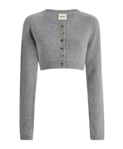 Khaite Long Sleeve Cardigan In Gray