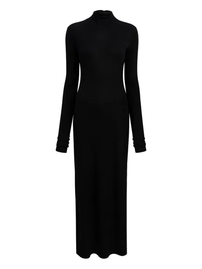 KHAITE LONG-SLEEVE MOCK-NECK MAXI DRESS