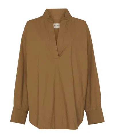 Khaite Tito Long-sleeve Top In Brown