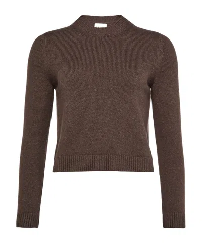Khaite Leta Round Neck Sweater In Brown