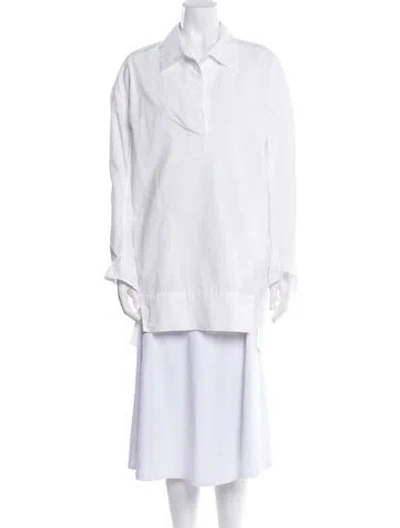 Pre-owned Khaite Long Sleeve Tunic In White