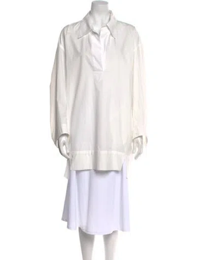 Pre-owned Khaite Long Sleeve Tunic In White