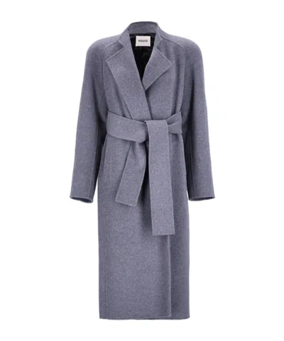 Khaite Long-sleeved Coat In Blue