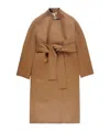 Khaite Belted Wrap Single-breasted Coat In Brown