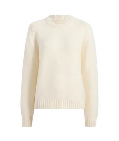 Khaite Long-sleeved Crewneck Jumper In White