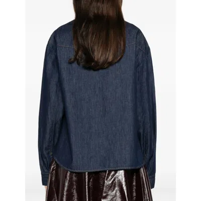 Khaite Long-sleeved Denim Shirt In Blue