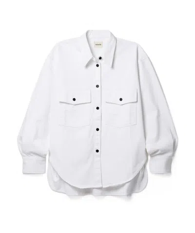 Khaite Long-sleeved Denim Shirt In White