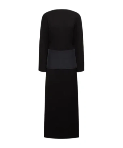 Khaite Nanette Viscose Midi Dress In Black