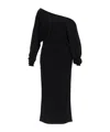 Khaite Maxi Abito Off Shoulder Asimmetrico In Black