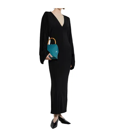 Khaite Long-sleeved Dress In Black
