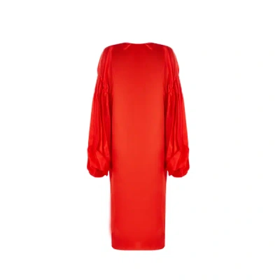 Khaite Long-sleeved Dress In Red