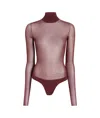 Khaite Tallin Turtleneck Bodysuit In Red