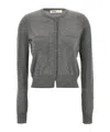 Khaite Long-sleeved Knitted Cardigan In Gray