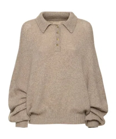 Khaite Long-sleeved Knitted Polo Shirt