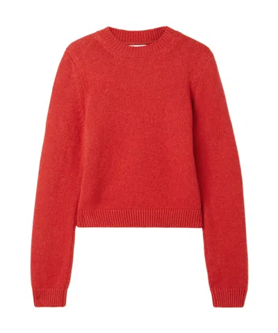 Khaite Long-sleeved Knitted Shirt In Red