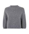 Khaite Long-sleeved Knitted Sweater In Gray