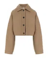 Khaite Sue Buttoned Wool Jacket In Brown