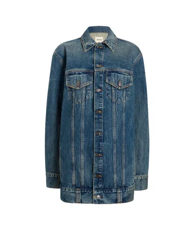 Khaite Long-sleeved Lapel Denim Coat In Stinson