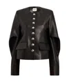 Khaite Long-sleeved Leather Jacket In Black