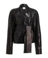 Khaite Long-sleeved Leather Jacket In Black