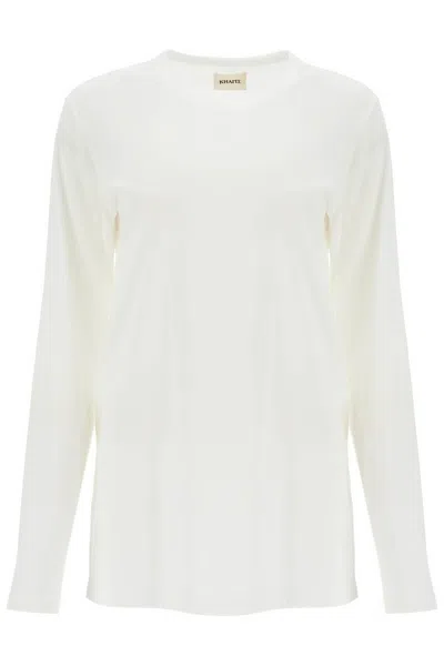 Khaite T Shirt A Maniche Lunghe 'morton' In White