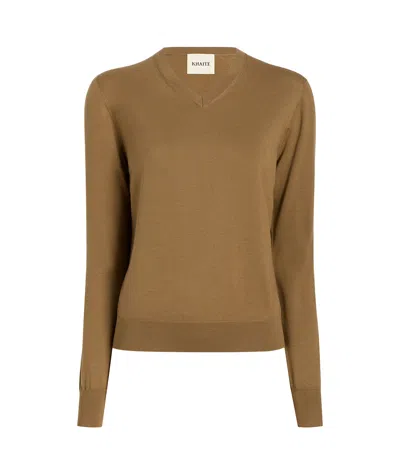 Khaite Long-sleeved Pullover In Brown