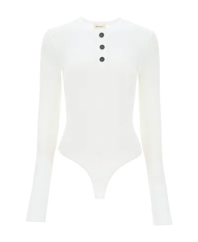 KHAITE KHAITE LONG-SLEEVED RIBBED-KNIT BODYSUIT