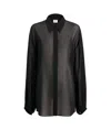 Khaite Long-sleeved Sheer Top In Black