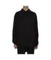 Khaite Bam Long-sleeved Twill Shirt In Black