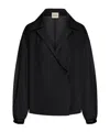 Khaite Ashton Collared Long-sleeve Top In Black