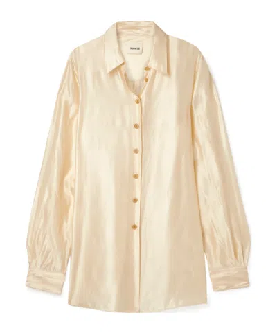 Khaite Auryn Satin-twill Shirt In Neutral