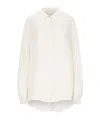 Khaite 'the Bam Top' Pleated Shirt In White