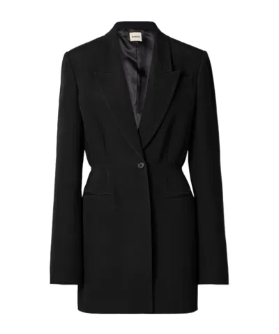 Khaite Long-sleeved Suit Coat In Black