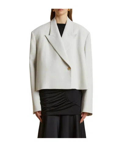 Khaite Long Sleeved Suit Jacket In White