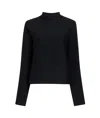 Khaite Calliope Mock Neck Wool-blend Top In Black