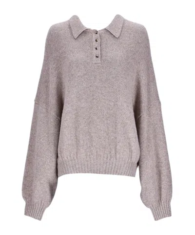 Khaite Long-sleeved Sweater In Pink
