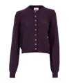 Khaite Plum Cashmere Knit Everheart Cardigan In Purple