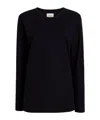 Khaite Round Collar And Long-sleeved T-shirt In Black