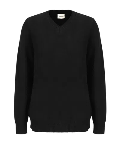 Khaite Long-sleeved V-neck Jumper In Black