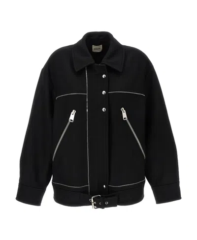 Khaite Long-sleeved Zipper Jacket In Black